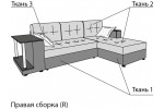 Угловой диван-кровать LAGUNA (подлокотник и царга по категориям тканей 3)